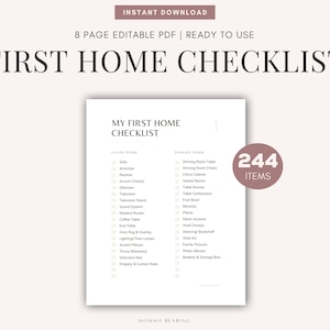 New Home Checklist Printable, New Apartment Essentials, First House Moving To Do List, Packing Guide PDF, Half Letter A5 A4,Digital Download