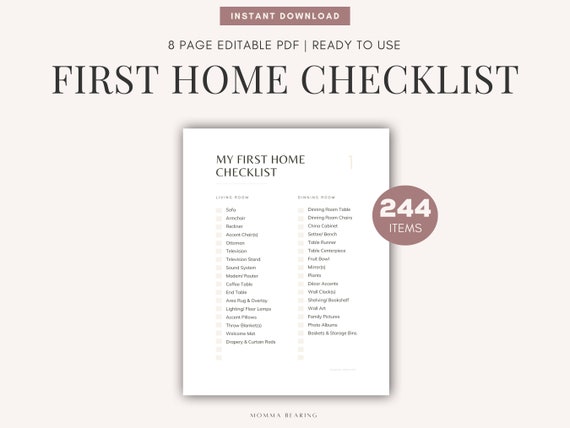 New Home Essentials Checklist. A Room by Room List of Household Items of  Things You Need for Your New Home. Available to Download Instantly. -   Finland