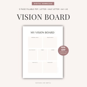 2023 Vision Board Printable Life Goal Tracker Digital Goal - Etsy