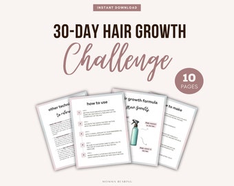 30-Day Hair Growth Challenge, Simple Natural Hair Care Routine, Regimen for Long 4C Hair, Recipe for Extreme Hair Growth, Digital Download