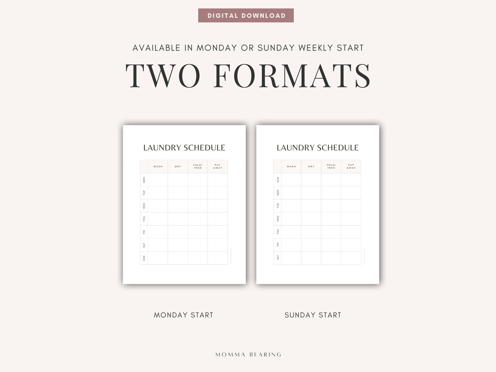 Laundry Routine Visual Schedule Laundry Schedule Printable, Editable Weekly Laundry Routine, Washing ...