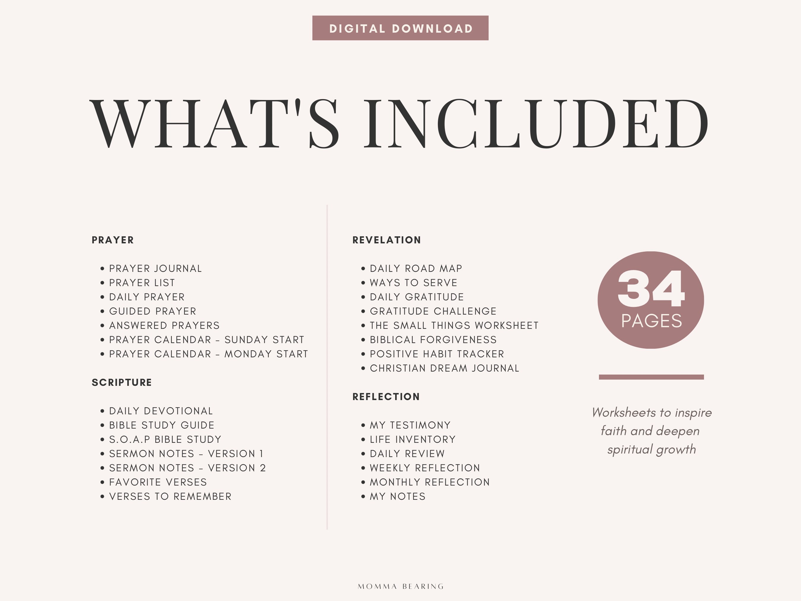 Prayer Journal for Women Printable, Digital Faith Journal, Daily ...