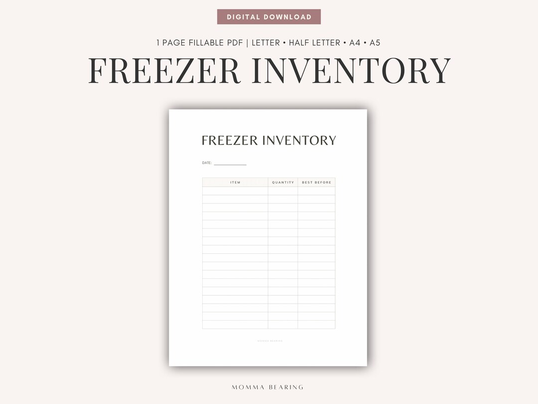 Deep Freezer Storage Log, Printable Breast Milk Expiration Tracker