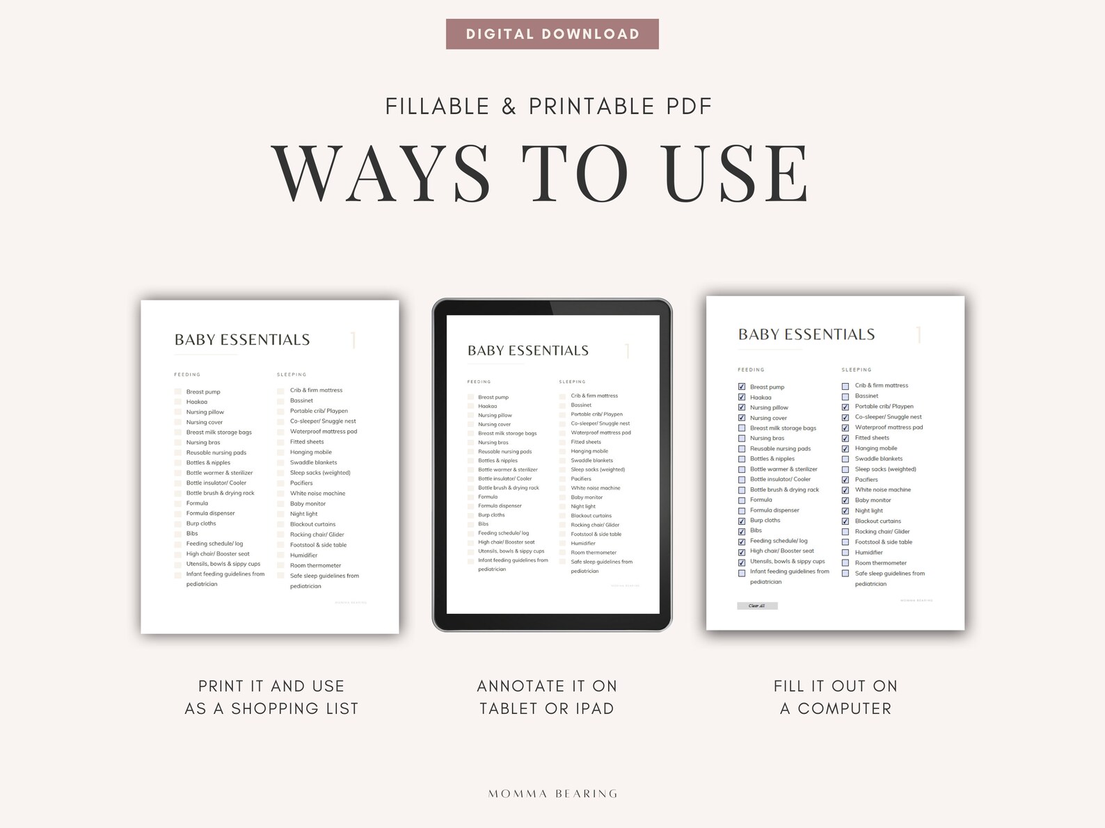 Printable Baby Essentials Checklist, Best Baby Shower Gift List