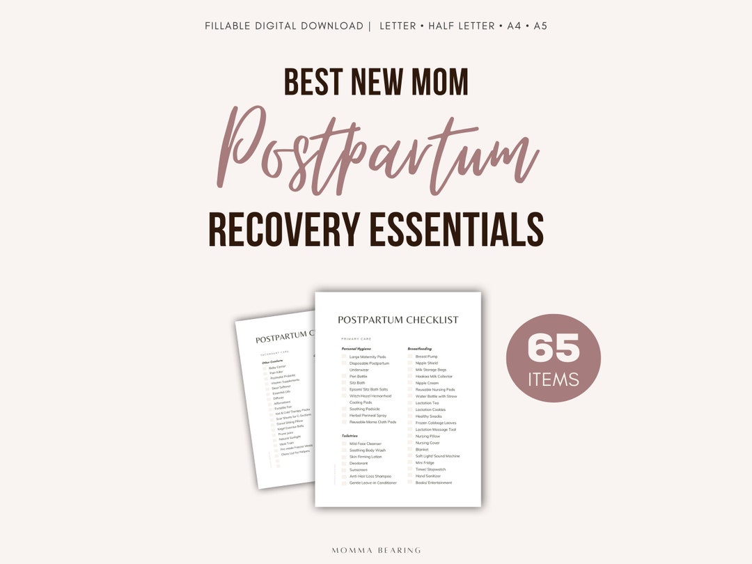 Best New Mom Postpartum Essentials Checklist, Printable Fourth ...