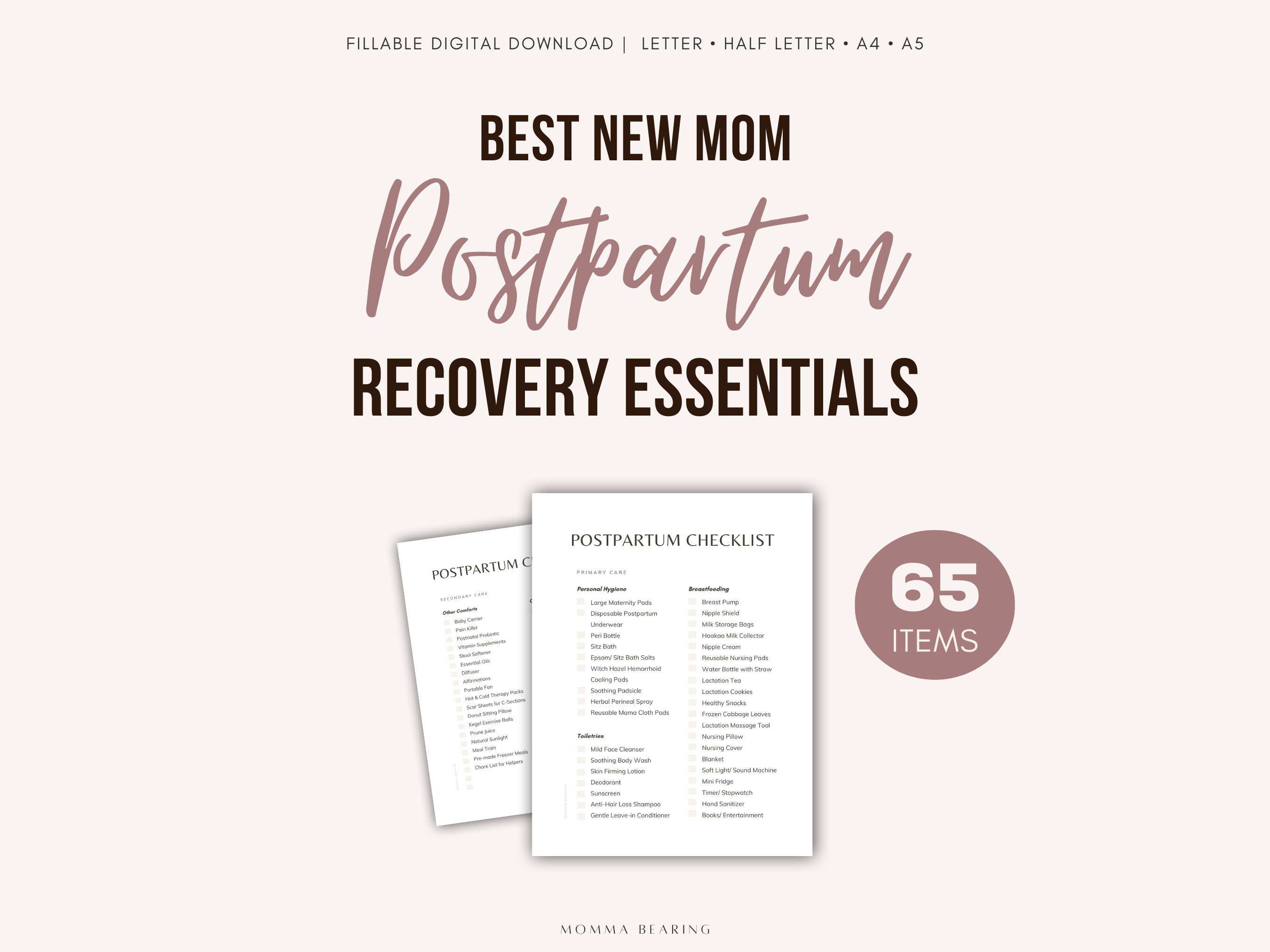 Best New Mom Postpartum Essentials Checklist, Printable Fourth ...