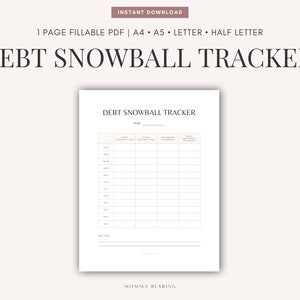 Debt Snowball Tracker druckbare, finanzielle Freiheit, Geldmanagement, Kredit-Kreditkarten-Rückzahlungs-Rechner, GoodNotes digitaler Download