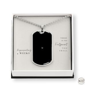 4 Week Chemical Pregnancy Loss Gift | Miscarriage Gift for Dad | Engraved Dog Tag Bereavement Gift | Memorial Jewelry Postpartum Gift