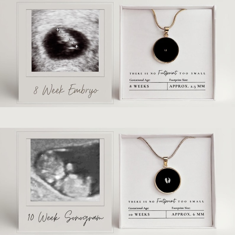 8 Week Miscarriage Gift Box | Mama Necklace Bereavement Gift | Baby Footprint Necklace IVF Memorial Gifts | Motherhood Statement Necklace image 3