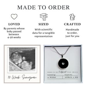 8 Week Miscarriage Gift Box | Mama Necklace Bereavement Gift | Baby Footprint Necklace IVF Memorial Gifts | Motherhood Statement Necklace image 6