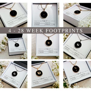 8 Week Miscarriage Gift Box | Mama Necklace Bereavement Gift | Baby Footprint Necklace IVF Memorial Gifts | Motherhood Statement Necklace image 2