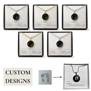 8 Week Miscarriage Gift Box | Mama Necklace Bereavement Gift | Baby Footprint Necklace IVF Memorial Gifts | Motherhood Statement Necklace image 15