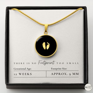 12 Week Fetus Footprint Necklace for Miscarriage | Personalized Miscarriage Gift for Loss of Pregnancy | Miscarriage Keepsake Necklace