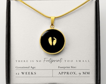 12 Week Fetus Footprint Necklace for Miscarriage | Personalized Miscarriage Gift for Loss of Pregnancy | Miscarriage Keepsake Necklace
