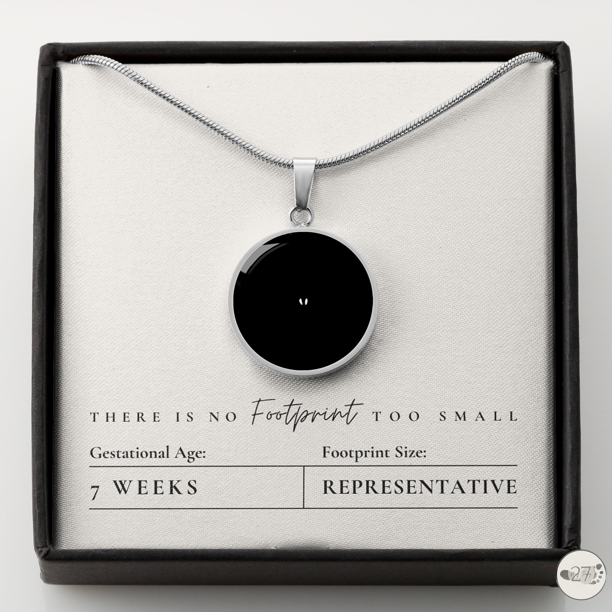 7 Week Miscarriage Gift | Baby Footprint Necklace | Tarnish Free Jewelry Condolence Gift | Mama Necklace Memorial Jewelry for Motherhood
