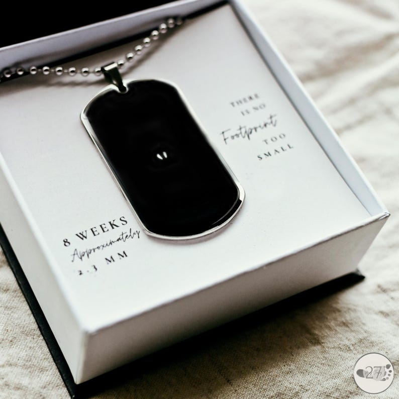 8 Week Miscarriage Keepsake for Dad of Angel | Miscarriage 8 Weeks | Miscarriage Fathers Day Miscarriage Necklace for Dad | Embryo Jewelry image 8