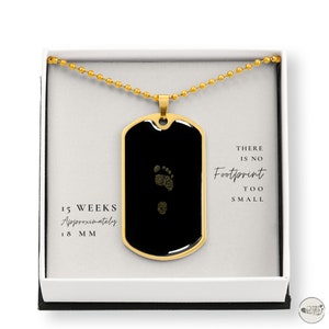 15 Wochen Fehlgeburt Andenken für Papa | Fehlgeburts-Memorial Schmuck | Fehlgeburt Geschenk Baby Fuß-Druck-Halskette für Fehlgeburt Papa