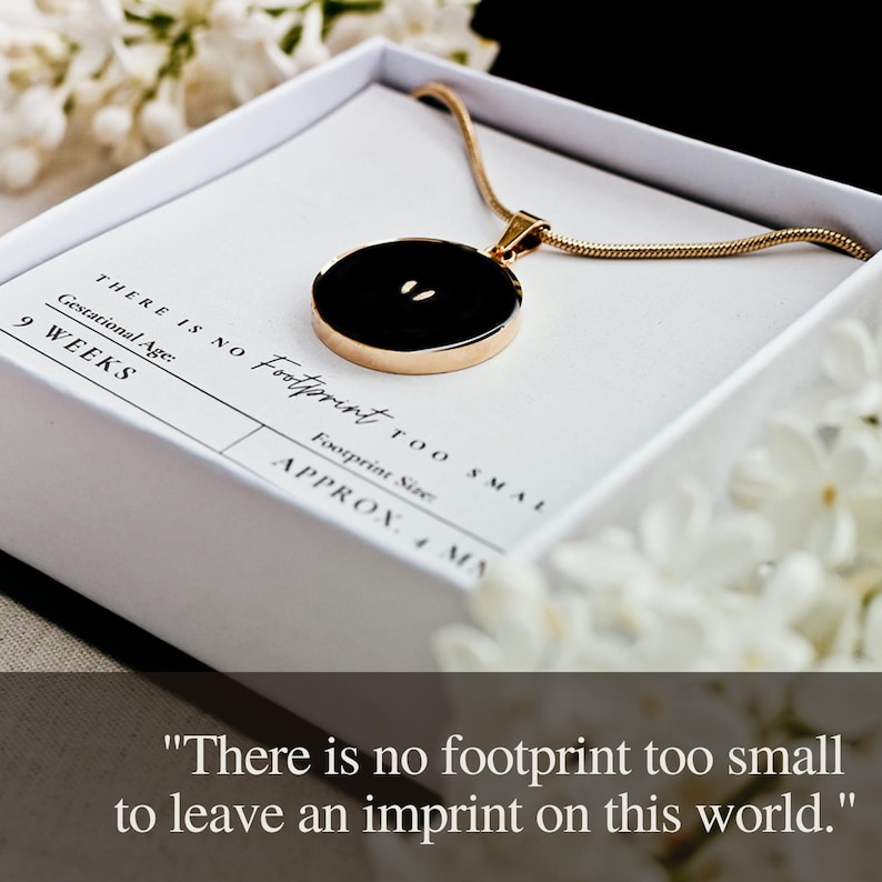 8 Week Miscarriage Gift Box | Mama Necklace Bereavement Gift | Baby Footprint Necklace IVF Memorial Gifts | Motherhood Statement Necklace image 5