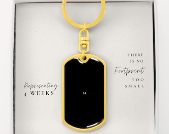 4 Week Miscarriage Gift for Dad | Baby Footprint Keepsake Custom Keychain | In Loving Memory Condolence Gift | Personalized Gifts for Dad