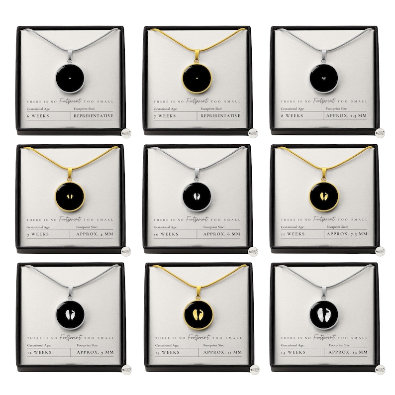 8 Week Miscarriage Gift Box | Mama Necklace Bereavement Gift | Baby Footprint Necklace IVF Memorial Gifts | Motherhood Statement Necklace image 13