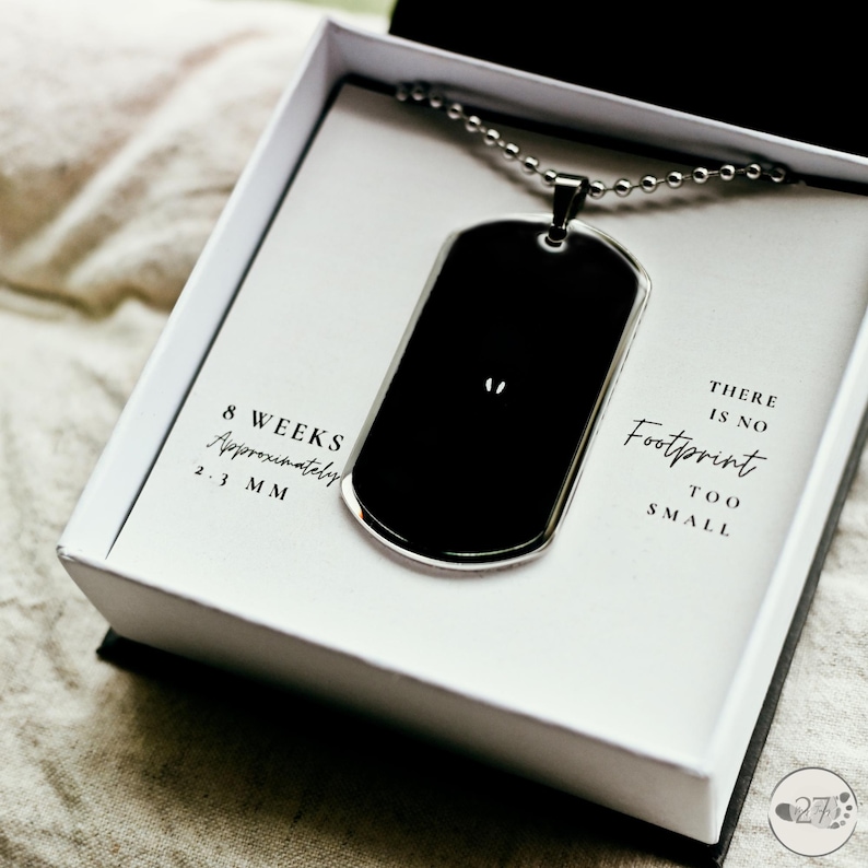 8 Week Miscarriage Keepsake for Dad of Angel | Miscarriage 8 Weeks | Miscarriage Fathers Day Miscarriage Necklace for Dad | Embryo Jewelry image 1