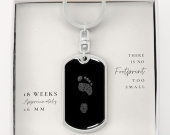 18 Woche Fehlgeburt-Memorial Schmuck | Mutterschaft Schwangerschaft Verlust Geschenk | Baby Fußabdruck Andenken | Fehlgeburt Geschenk für Papa Trauer Geschenke