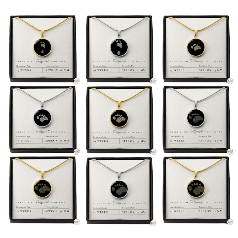 8 Week Miscarriage Gift Box | Mama Necklace Bereavement Gift | Baby Footprint Necklace IVF Memorial Gifts | Motherhood Statement Necklace image 14