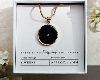 8 Week Miscarriage Gift Box | Mama Necklace Bereavement Gift | Baby Footprint Necklace IVF Memorial Gifts | Motherhood Statement Necklace