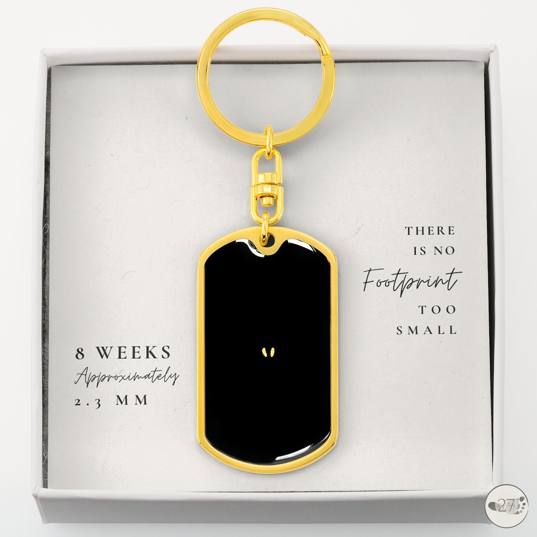 8 Week Miscarriage Keychain | 8 Week Embryo Footprint Keepsake for ...