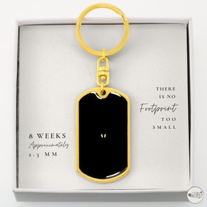 8 Week Miscarriage Keychain | 8 Week Embryo Footprint Keepsake for Pregnancy Loss | Miscarriage Key Chain Dad | Miscarriage Fathers Day Gift