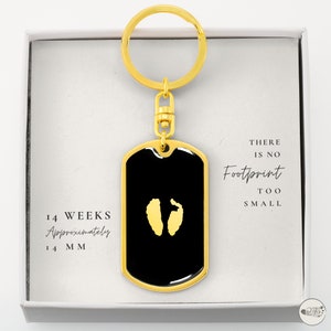 14 Week Miscarriage Keepsake | 14 Week Baby Footprint Keychain | Memorial Jewelry Grief Gifts | Custom Keychain Miscarriage for Dad Gift