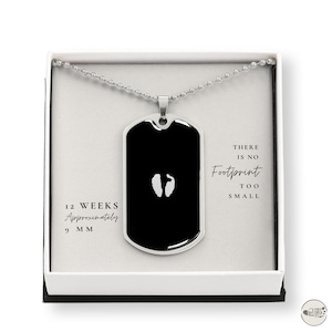 12 Week Pregnancy Loss Necklace for Dad | Child Loss Dog Tag for Dad of Miscarriage | Miscarriage Fathers Day Keepsake for Baby in Heaven