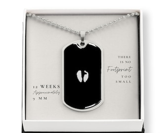 12 Week Pregnancy Loss Necklace for Dad | Child Loss Dog Tag for Dad of Miscarriage | Miscarriage Fathers Day Keepsake for Baby in Heaven