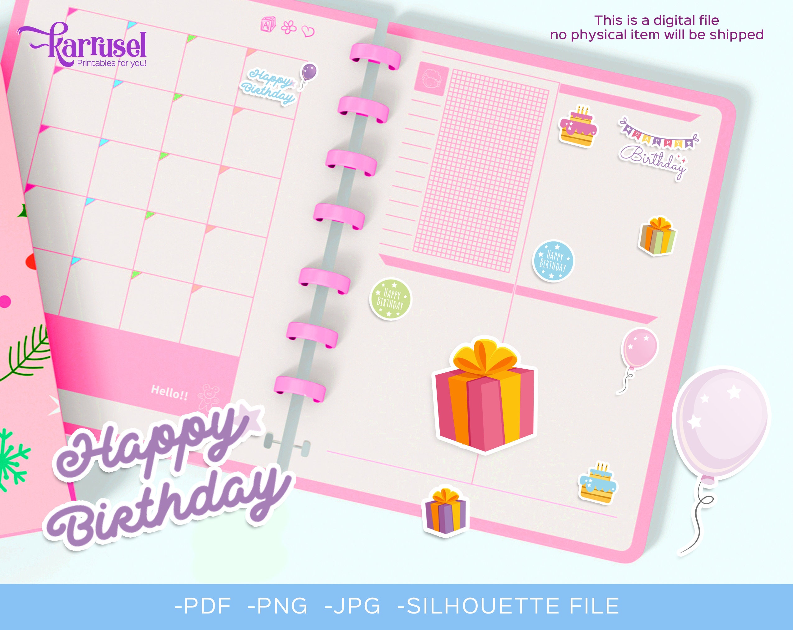 Happy Birthday Stickers Printable Stickers Planner Stickers - Etsy