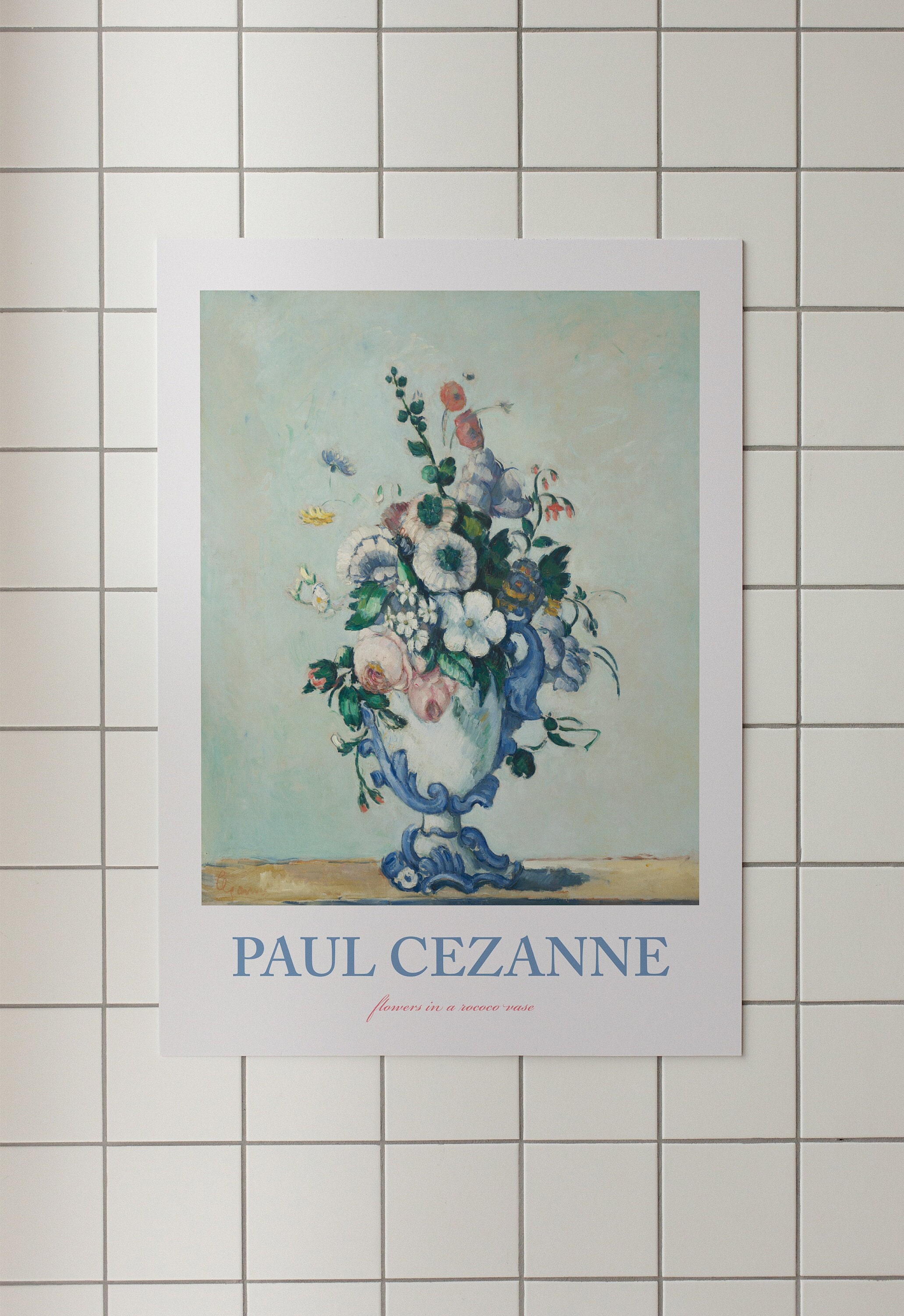 Paul Cezanne Flowers Poster, Vintage Art History Print, Rococo Style ...
