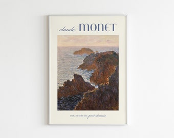 Claude Monet Famous Painting Print, Vintage Artist Poster, Minimal Impressionist Wall Art, Beautiful Art History, Digital Download