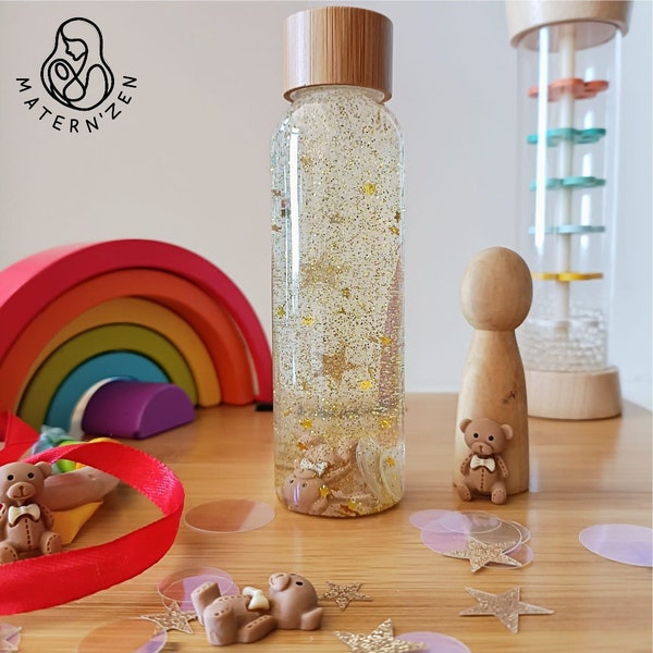 Bouteille sensorielle Liquide Doux rêves Montessori