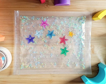 Montessori Stars or Flowers Liquid Sensory Bag
