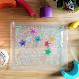 Montessori Stars or Flowers Liquid Sensory Bag