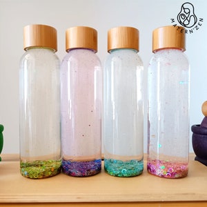 Biodegradable Circles and Glitter Liquid Sensory Bottle image 2