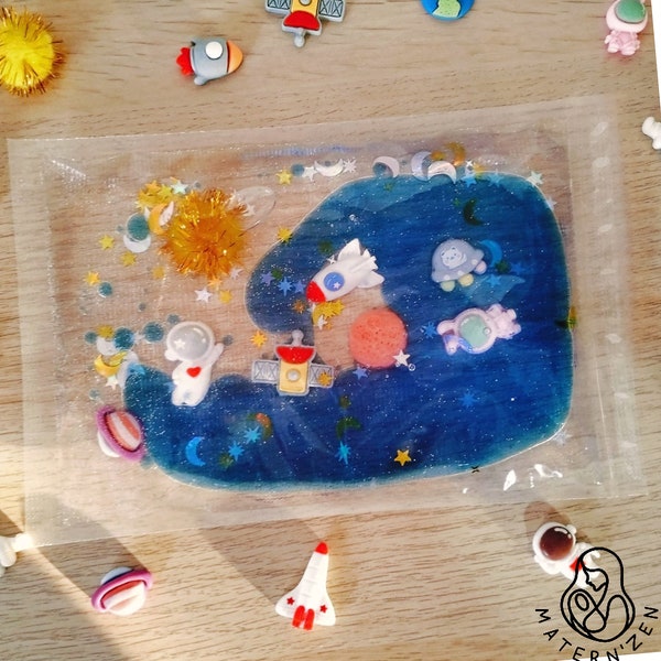 Sachet sensoriel Voyage dans l'Espace. Thème Espace, astronaute, planète, cosmos, Montessori