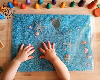 Marine world sound sensory bag size XL. Montessori sensory game for babies and children