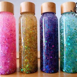 Biodegradable Circles and Glitter Liquid Sensory Bottle image 3