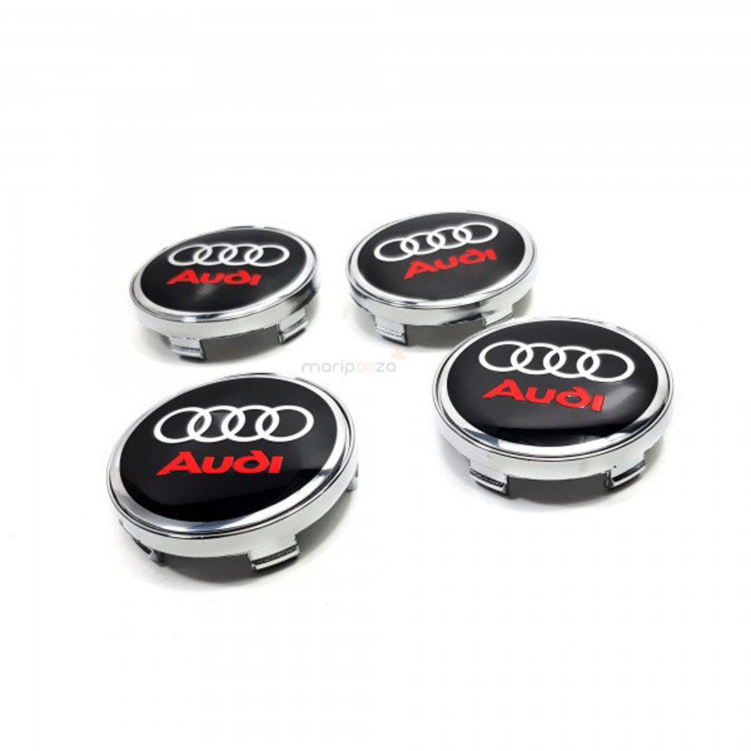 4x Wheel Center Hub Covers Ø60mm / 55mm Audi Logo Black Red GR Etsy