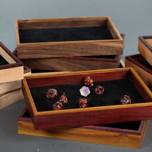 Hardwood Dice Tray, Suede Lined, Gaming Accessory