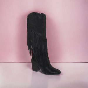 Westernlaarzen met franje | Dameslaarzen | Gameday-laarzen | Strass laarzen | Wijde laarzen | Cadeaus voor haar | Pirre Dumas | Cowboychique