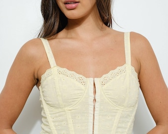 Summer Yellow Corset Top | Vacation Top