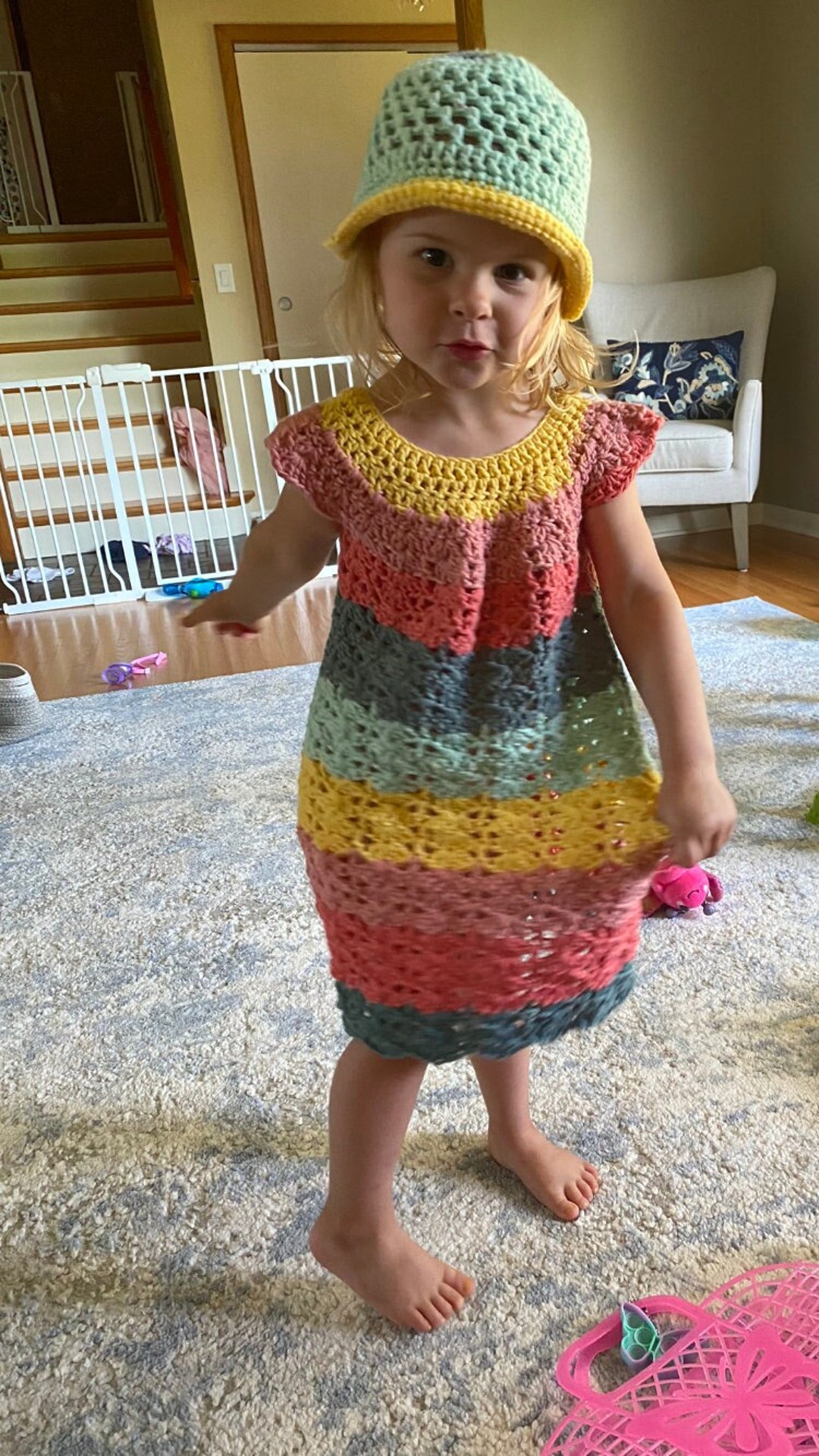 Girl's Crochet Dress Etsy