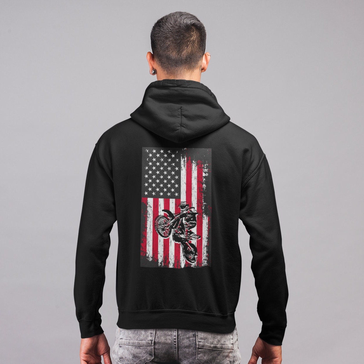Racing Dirty Flag Crop Top Hoodie