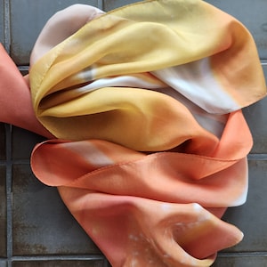 Silk Scarves | Orange Silk Scarf | 100% Silk | Fine Art Silk Scarf | Gold Silk Scarf | Long Silk Scarf | Abstract Art Scarf
